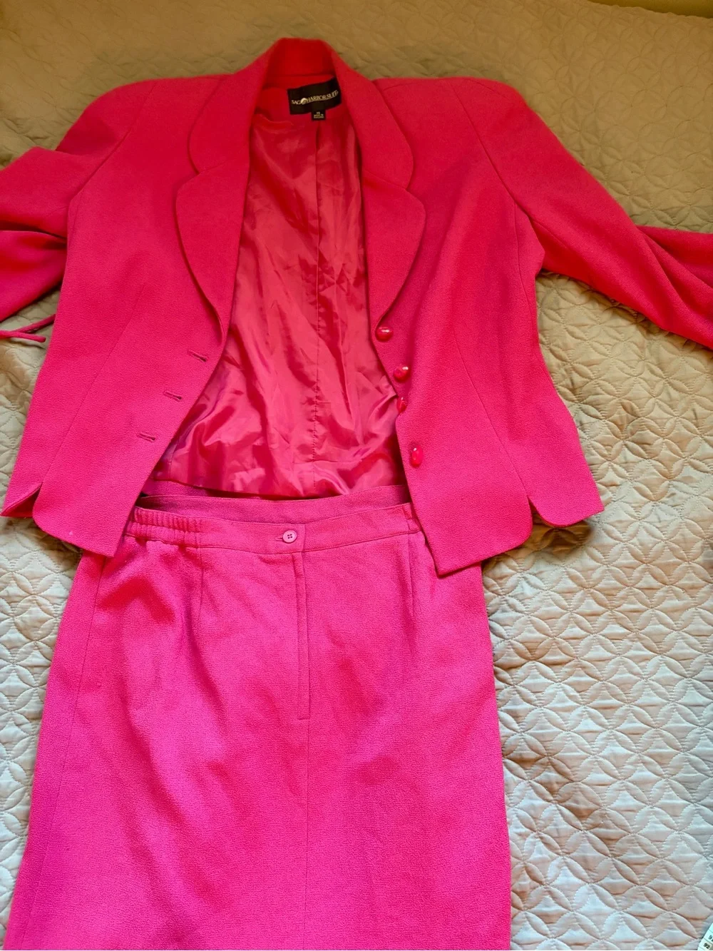 Sag Harbor Women’s Pink Blazer & Matching Skirt Suit Set | Size 14/16